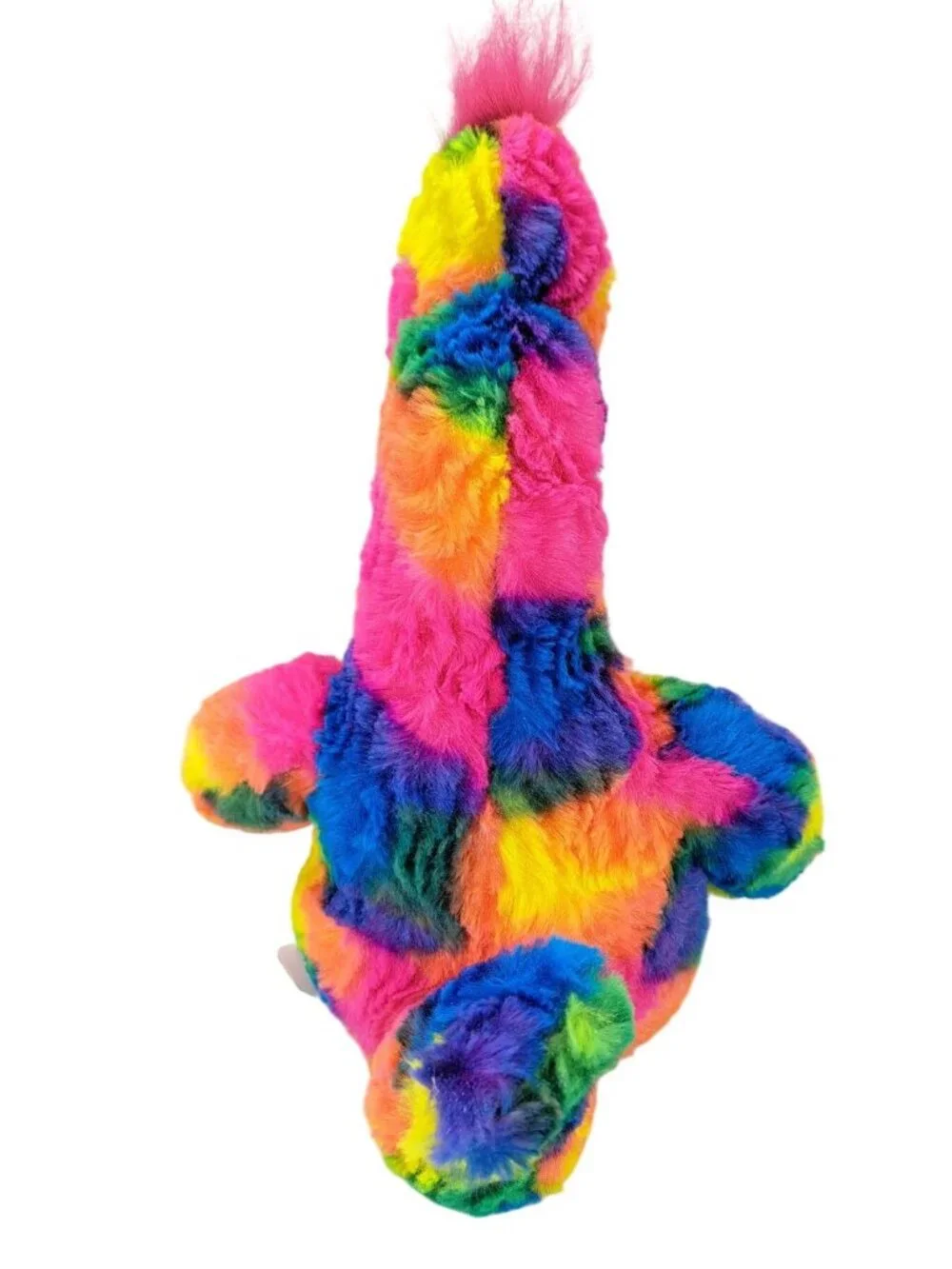 Build-A-Bear Rainbow Tie-Dye Plush Dinosaur Sequin Tutu & Halter Dress 21 Inches